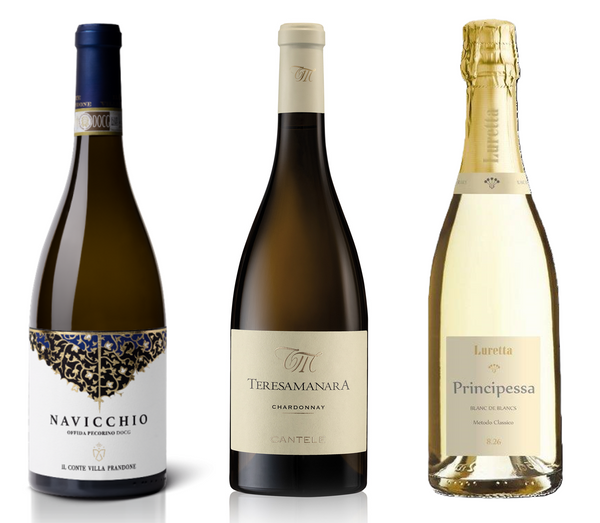 Blandlåda vitt och mousserande med kvalitetsviner från Marche Puglia och Emilia Navicchio Teresamanara Principessa kvalitetsviner Italien