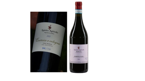 Cecilias Ballarinlåda, 3 Tra Quercia e Cotogna Chardonnay , 3 Barbera d'Alba, 6 flaskor