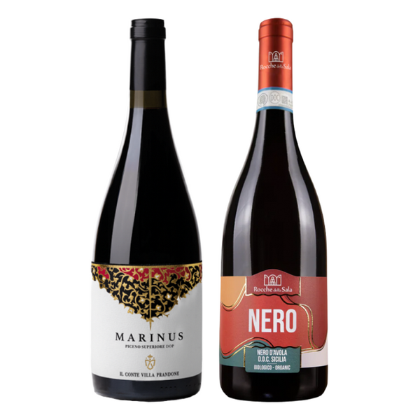 Perfekta duon, Marinus 3 + NERO Nero d'Avola 3, rött vin,  6 flaskor
