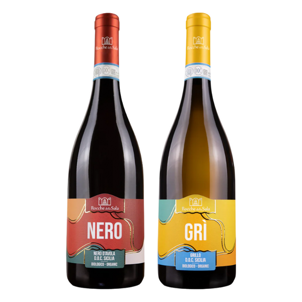 Blandlåda Sicilien 3 Nero d'Avola & 3 Grillo, Rocche della Sala, 6 flaskor