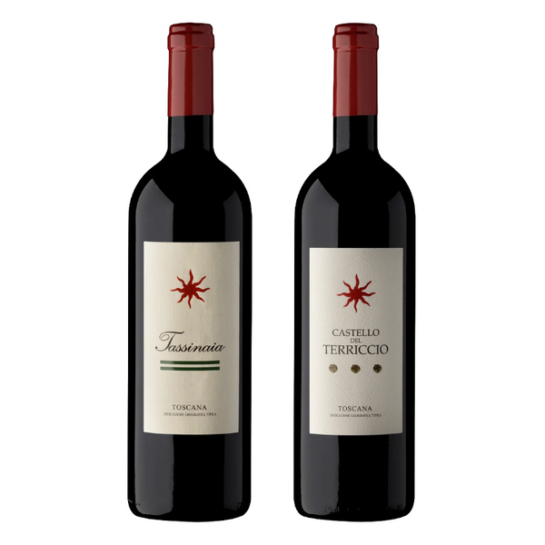Toscana-premium, 3 Tassinaia +3 Castello del Terriccio, Castello del Terriccio, rött vin, 6 flaskor